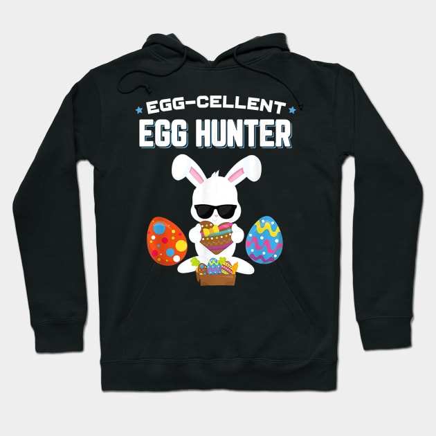 Egg-cellent Egg Hunter Easter Boys Girls Bunny Gift Hoodie by Rich kid